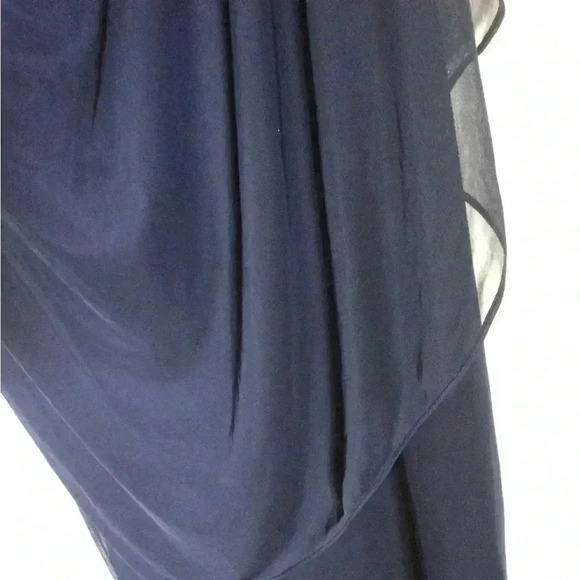 ILE EVENING Jeweled Cap Sleeve Jersey Navy Maxi Dress Cutout Ruching Formal 18W - Picture 8 of 14